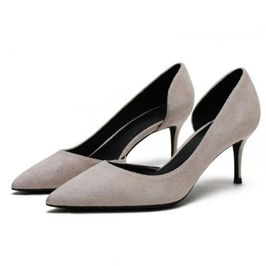 Women's Sexy Classic 6cm Thin Heeled Pointed Toe Suede Leather Slip On Pumps  -  GeraldBlack.com