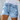 Women's Sexy Distressed Mid Waist Stretch Ripped Bottom Up Denim Shorts  -  GeraldBlack.com