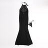 Women's Sexy Long Nightgowns Lace Black Lingerie Backless Night Dress - SolaceConnect.com
