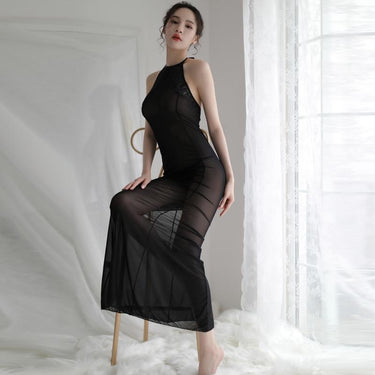 Women's Sexy Long Nightgowns Lace Black Lingerie Backless Night Dress  -  GeraldBlack.com