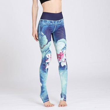 Women's Sexy Printed Elastic Fit Yoga Pants Workout &amp; Running Tights - SolaceConnect.com