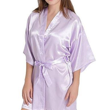 Women's Sexy Silk and Satin Short Night Bathrobe Wedding Kimono for Summer - SolaceConnect.com