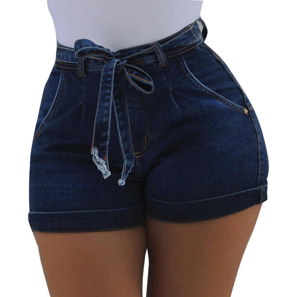 Women's Sexy Summer Cotton Lace-up High Waist Pocket Jean Shorts  -  GeraldBlack.com