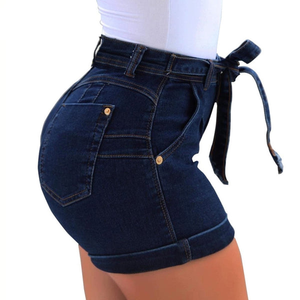 Women's Sexy Summer Cotton Lace-up High Waist Pocket Jean Shorts  -  GeraldBlack.com