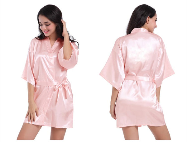 Women's Sexy Summer Silk and Satin Short Kimono Night Mini Bathrobe  -  GeraldBlack.com