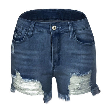 Women's Sexy Summer Streetwear Ripped Skinny Mid Waist Jean Shorts  -  GeraldBlack.com