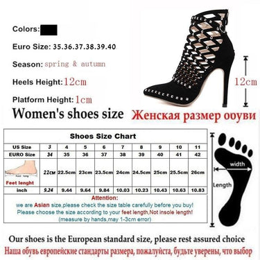 Women's Sexy Summer Studded Rivet Cut Out High Heels Ankle Boots - SolaceConnect.com