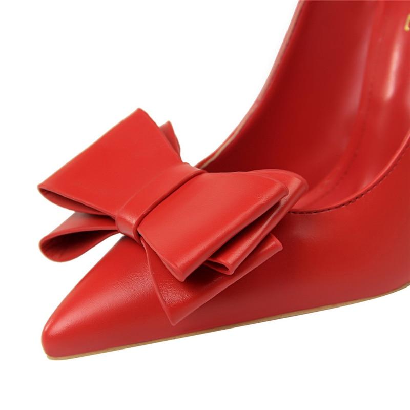 Women's Sexy Super High Heels Pumps Party Shoes with Butterfly Knots - SolaceConnect.com