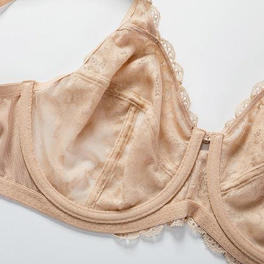 Women's Sheer Lace Unlined Minimizer Underwire Full-Figure Bra - SolaceConnect.com