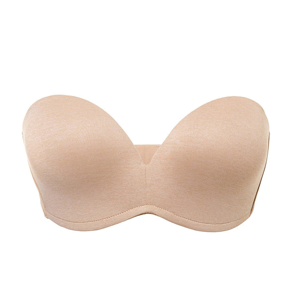 Women's Silicone Bands Strapless Seamless Lift Bra in Gentle Rose Color - SolaceConnect.com