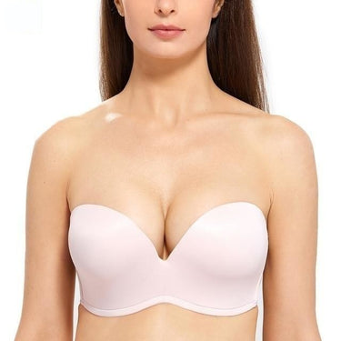 Women's Silicone Bands Strapless Seamless Lift Bra in Gentle Rose Color  -  GeraldBlack.com
