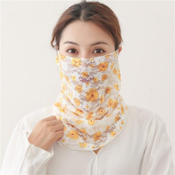 Women's Silk Face Scarves Neck Wrap Snood Hairband Head Kerchief Sunscreen - SolaceConnect.com