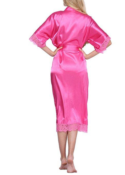 Women's Silk Rayon Plus Size S M L Black Long Nightgown Robe Sleepwear - SolaceConnect.com