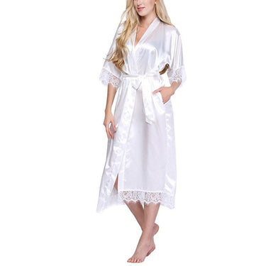 Women's Silk Rayon Plus Size S M L Black Long Nightgown Robe Sleepwear  -  GeraldBlack.com