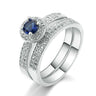 Women's Silver Color Blue Crystal Fashion Wedding and Engagement Ring  -  GeraldBlack.com