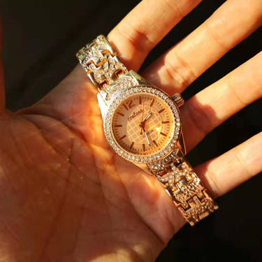 Women's Simple Gold Luxury Fashion Diamond Quartz Wristwatch  -  GeraldBlack.com