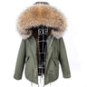 Women's Slim Thick Warm Winter Jacket with Natural Raccoon Fur Collar  -  GeraldBlack.com