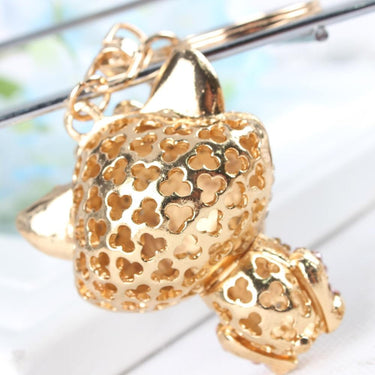 Women's Smiling Standing Cat Rhinestone Crystal Purse Bag Key Ring Chain - SolaceConnect.com
