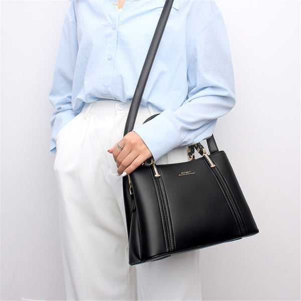 Women's Soft Leather Handbags Designer Large Capacity Shoulder Wedding Crossbody Bag Top-Handle Sac  -  GeraldBlack.com