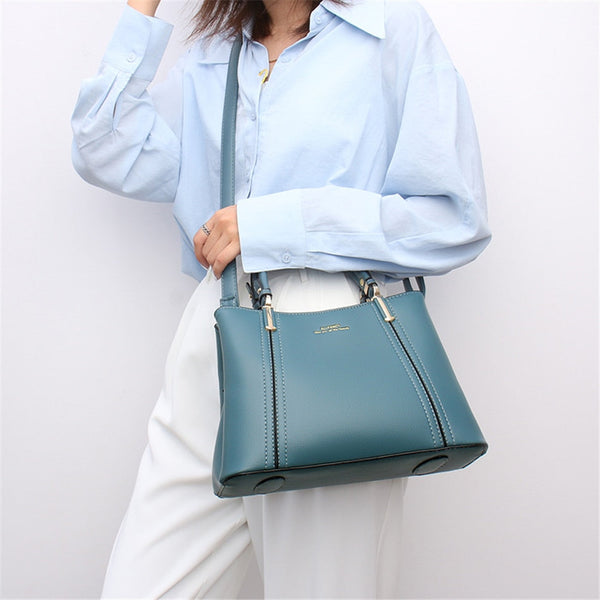 Women's Soft Leather Handbags Designer Large Capacity Shoulder Wedding Crossbody Bag Top-Handle Sac  -  GeraldBlack.com