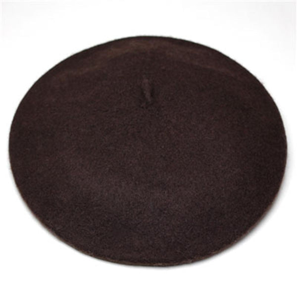 Women's Solid Color Warm Wool Winter Beret French Artist Beanie Hat  -  GeraldBlack.com