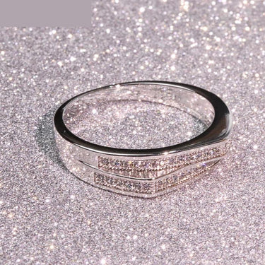 Women's Special Double Split Crown Micro Round Cubic Zirconia Love Rings - SolaceConnect.com