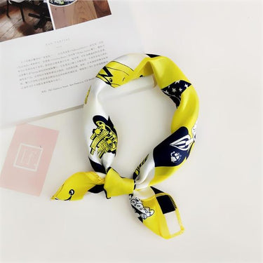 Women's Square All Match Scarf Elegant Floral Summer Head Hair Neckerchief - SolaceConnect.com