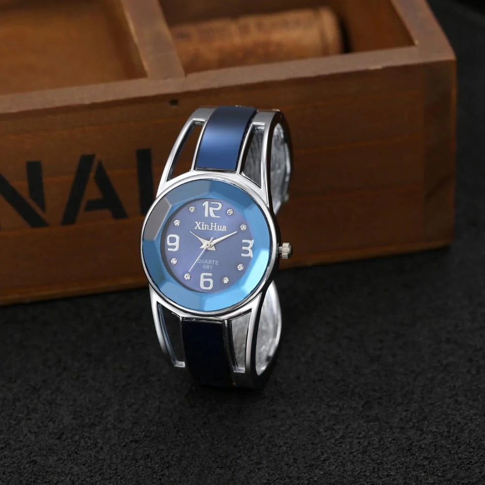 Women's Stainless Steel Casual Wrist Watches with Luxury Rhinestone  -  GeraldBlack.com
