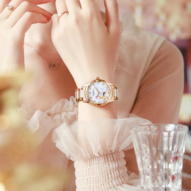 Women's Stainless Steel Crystal Diamond Luminous Hands WristWatch  -  GeraldBlack.com