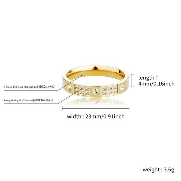 Women's Stainless Steel Jewelry Cubic Zirconia Iced AAA Wedding Gift Ring  -  GeraldBlack.com