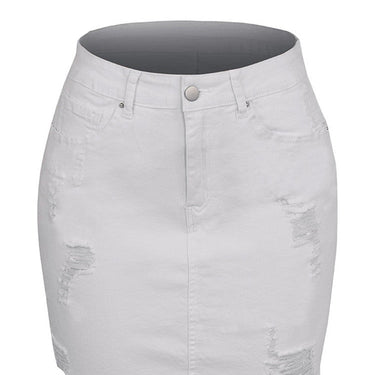 Women's Streetwear Distressed Ripped High Waisted Denim Mini Skirts  -  GeraldBlack.com
