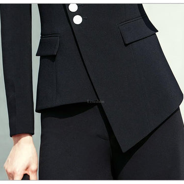 Women's Stylish Formal Business Office Pant Suit Work Wear with Pocket - SolaceConnect.com