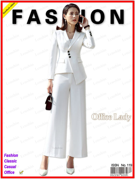 Women's Stylish Formal Business Office Pant Suit Work Wear with Pocket - SolaceConnect.com