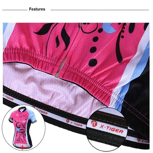 Women's Summer Breathable Mountain Bike Short-Sleeve Cycling Set  -  GeraldBlack.com