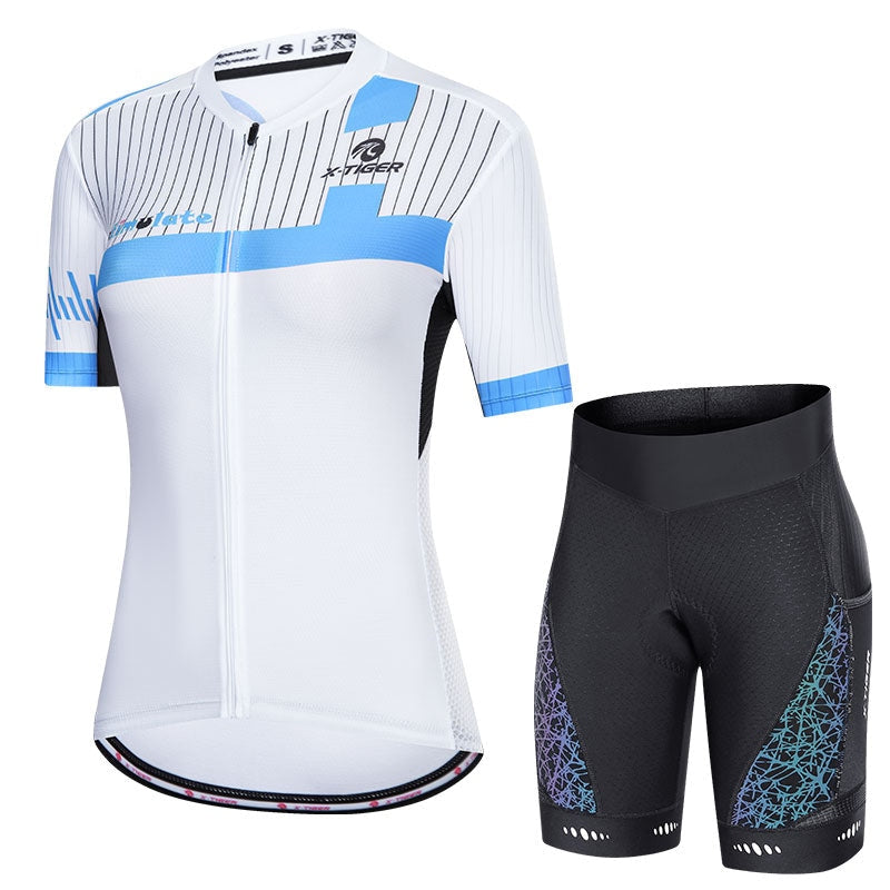 Women's Summer Breathable Short-Sleeve Skinsuit Cycling Sets  -  GeraldBlack.com