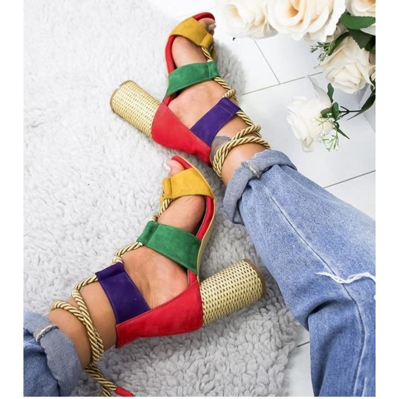Women's Summer Lace Up High Heels Gladiator Sandals Shoe for Party Wedding  -  GeraldBlack.com