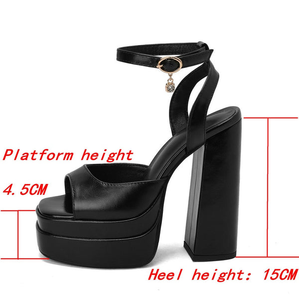 Women's Summer Sandals Platform Wedges Luxury Shoes High Heels Mixed Color Buckle Sexy Sandals  -  GeraldBlack.com