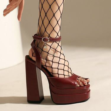 Women's Summer Sandals Platform Wedges Luxury Shoes  High Heels Mixed Color Buckle Sexy Sandals  -  GeraldBlack.com