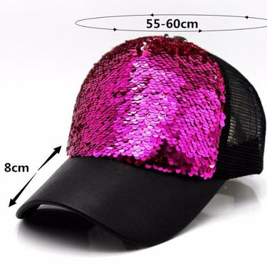 Women's Summer Snapback Adjustable Baseball Cap with Mesh Sequins - SolaceConnect.com