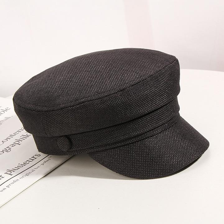 Women's Summer Solid Colour Casual Flat Top Breathable Navy Visor Cap - SolaceConnect.com
