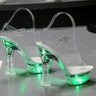 Women's Summer Style Transparent Floral Pumps with Glowing High Platform Heels  -  GeraldBlack.com