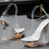 Women's Summer Style Transparent Glowing Floral Thick Platform Pumps  -  GeraldBlack.com