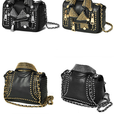 Women's Synthetic Leather Personality Rivets Soft Messenger Bags  -  GeraldBlack.com