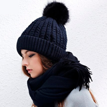 Women's Thick Warm Double Knitted Winter Fashion Bonnet Beanie Cap  -  GeraldBlack.com