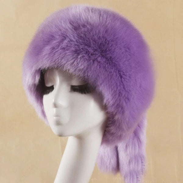 Women's Thick Warm Faux Fur Hat Round Top Russian Ushanka Hat  -  GeraldBlack.com