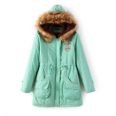 Women's Thick Warm Hooded Winter Jacket Cotton Padded Parka Coat - SolaceConnect.com