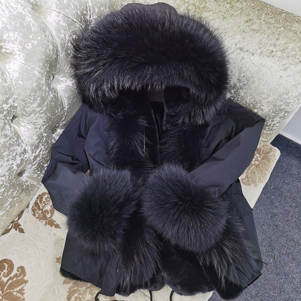 Women's Thick Warm Winter Style Long Sleeves and Faux Fur Lining Jacket  -  GeraldBlack.com
