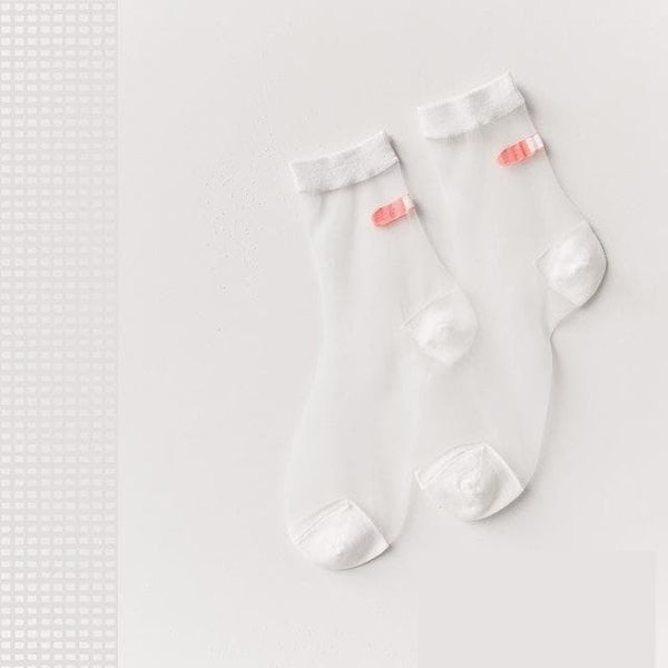 Women's Transparent Band Aid Stretchable Glass Silk Crystal Sock - SolaceConnect.com
