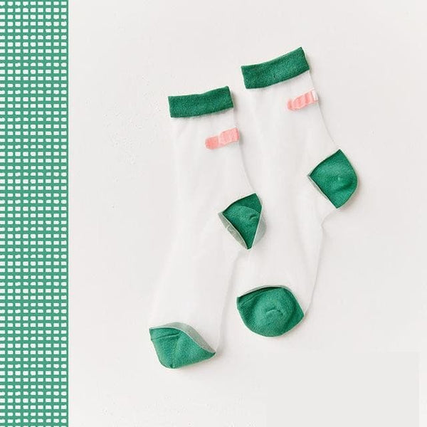 Women's Transparent Band Aid Stretchable Glass Silk Crystal Sock - SolaceConnect.com