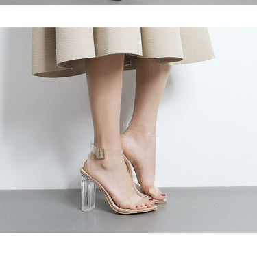 Women's Transparent Crystal PVC Jelly Open Toed High Heels Sandals Slippers - SolaceConnect.com